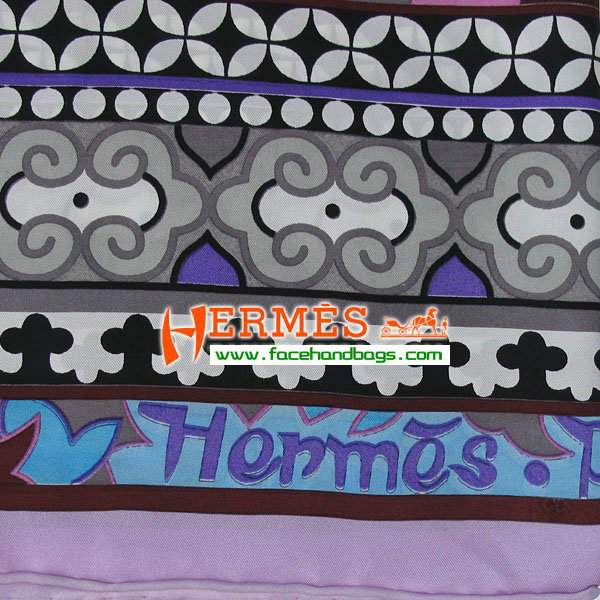 Hermes 100% Silk Square Scarf Purple HESISS 130 x 130